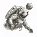 astronaut tattoo design idea