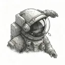 astronaut tattoo design idea