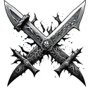 Broken double edge sword tattoo design idea