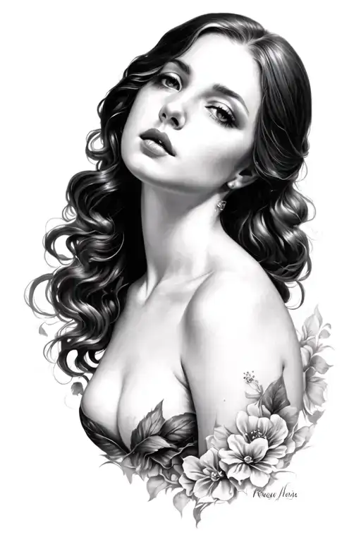 breast tattoo design idea