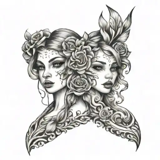 sister^3 tattoo design idea