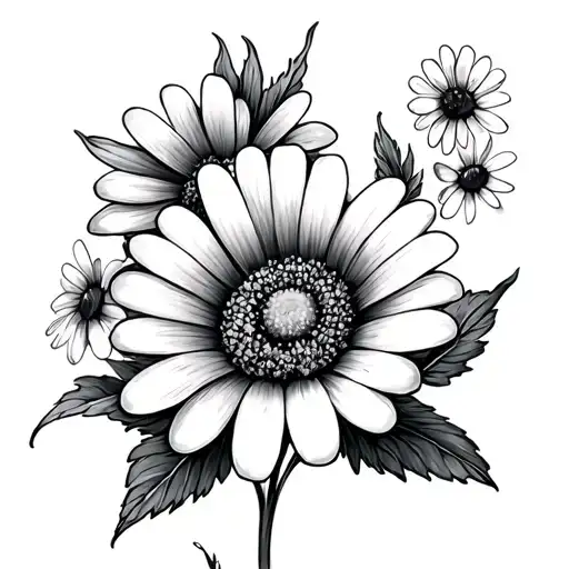 Sweet Pea And Daisy tattoo design idea