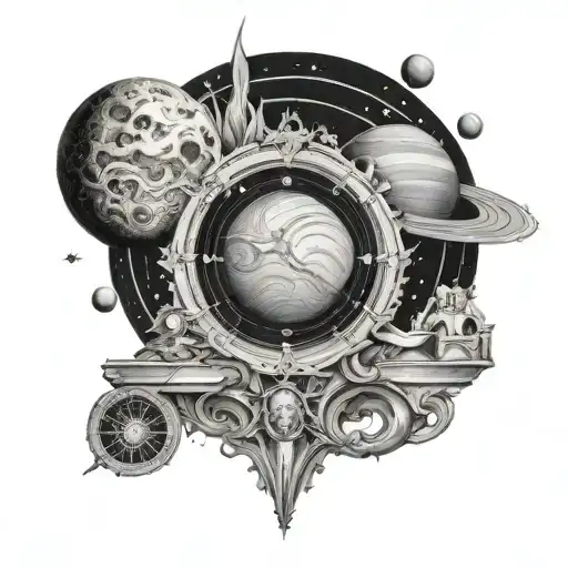 copernicus, jupiter and io tattoo design idea