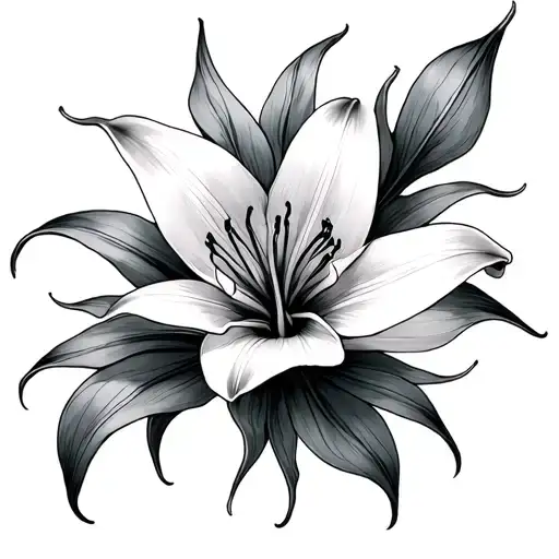 spiderlily tattoo with 444 tattoo design idea