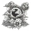 half sleeve cloudy sky loverboy tattoo design tattoo design idea