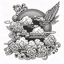 half sleeve cloudy sky loverboy tattoo design tattoo design idea