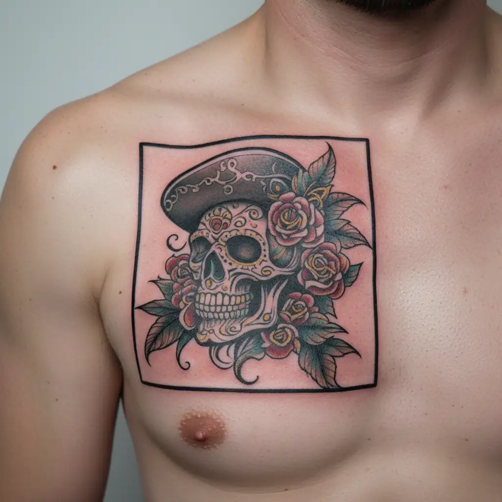 mexican skull chicano tattoo design idea
