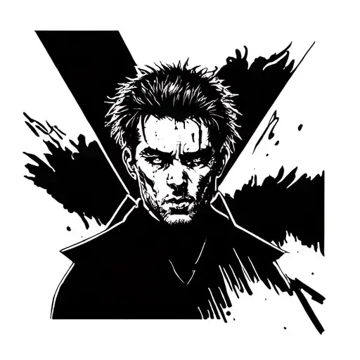 depression, fight, anxiety, man that I became, corporate punk tattoo design idea
