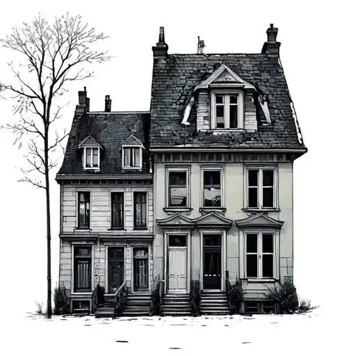 Polish houses tattoo design idea