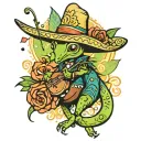 mariachi grasshopper on a party barge tattoo design idea