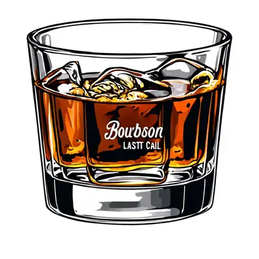 bourbon glass last call 2016 combined with elements tattoo design idea