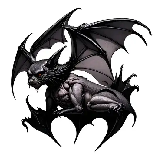 Gothic Bat tattoo design idea