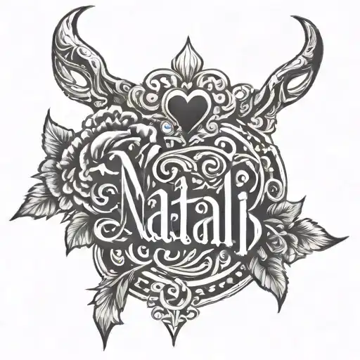The name natali with hearts the number 10-14-23 in cholo font all of it make it look like an forearm tattoo tattoo design idea