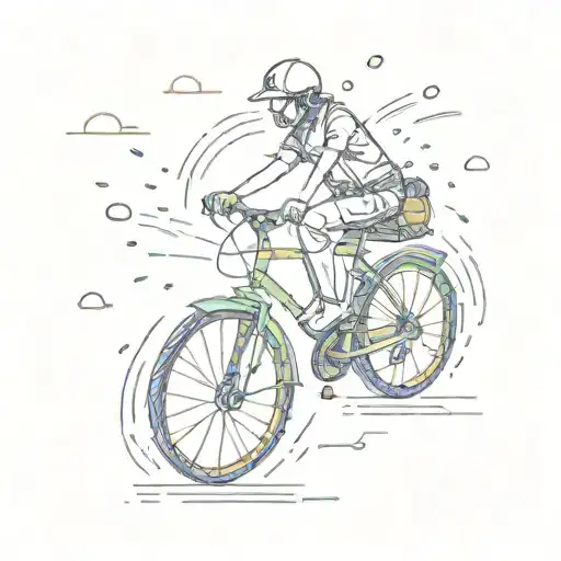 raining bike stick figure tattoo design idea