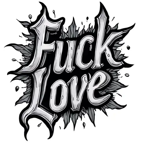 Fuck Love tattoo design idea