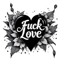 Fuck Love tattoo design idea