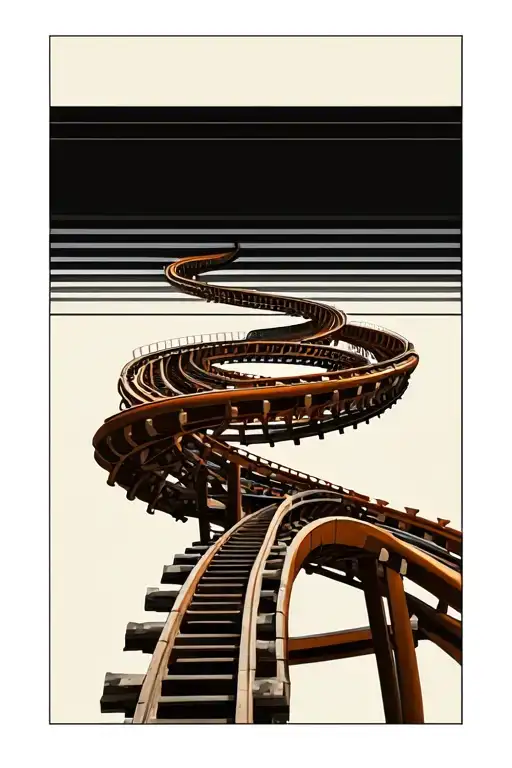 rollercoaster track fibonacci spiral tattoo design idea