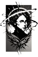 broken halo tattoo design idea