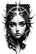 broken halo tattoo design idea