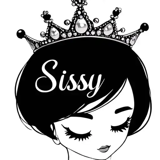 Sissy adult baby tiara princess crown tattoo design idea