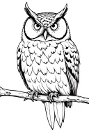 owl perched on a branch tattoo design idea