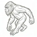 single line bigfoot tattoo design idea