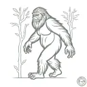 single line bigfoot tattoo design idea