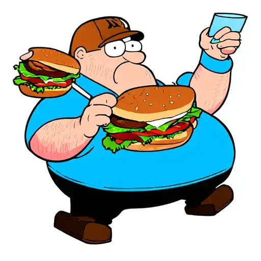 Peter Griffin eating a sandwich tattoo design idea
