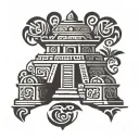 mayan temple tattoo design idea