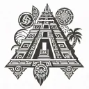 mayan temple tattoo design idea