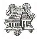 mayan temple tattoo design idea