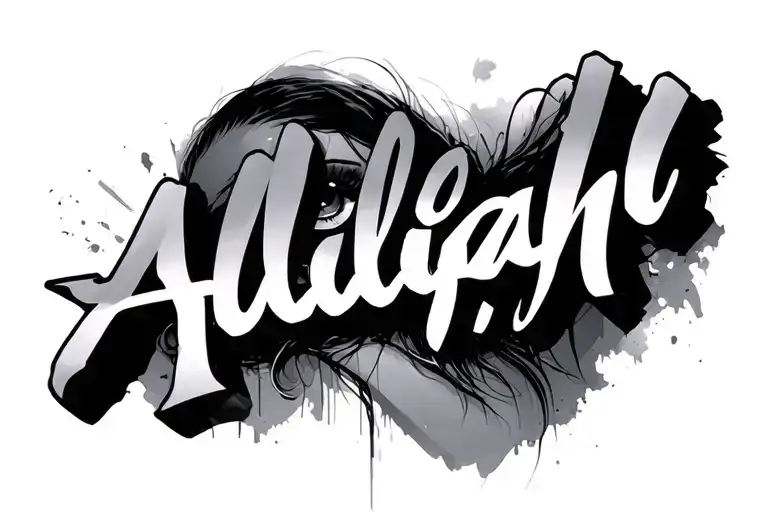name aaliyah tattoo design idea