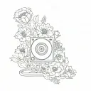 a tape of the smiths in a flower field tattoo design idea