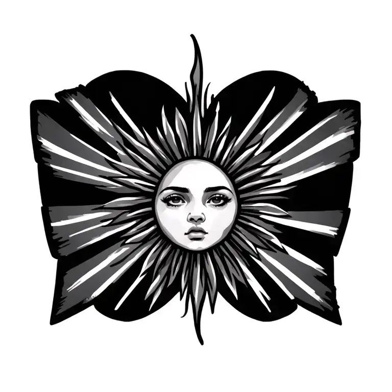 sun rays radiating tattoo design idea