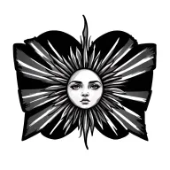sun rays radiating tattoo design idea
