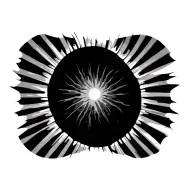 sun rays radiating tattoo design idea