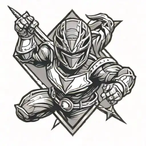 power rangers lightning logo japanese style tattoo design idea