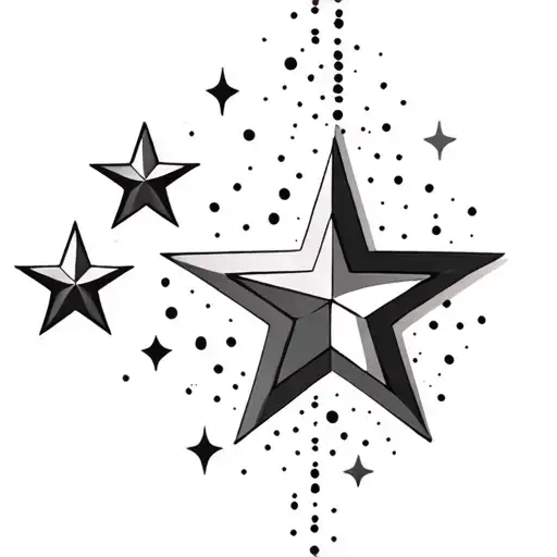 Coverup Stars and Dots tattoo design idea