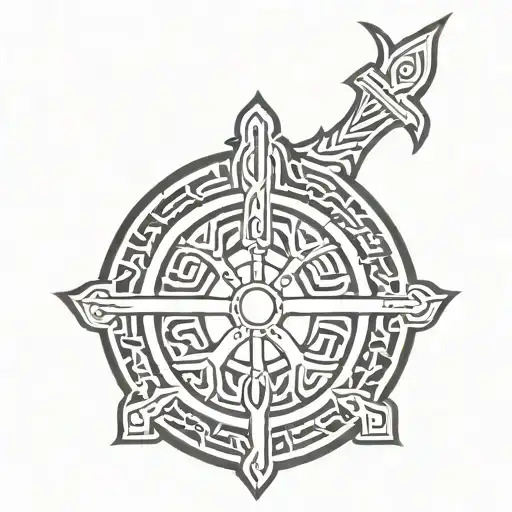 viking shield tattoo design idea