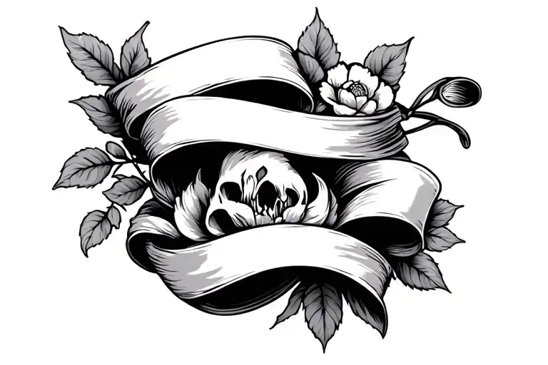 scroll wrapped tattoo design idea