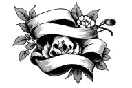 scroll wrapped tattoo design idea