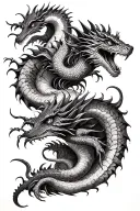 A basilisk, hydra, and a leviathan, 3 figures tattoo design idea