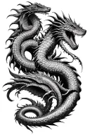 A basilisk, hydra, and a leviathan, 3 figures tattoo design idea