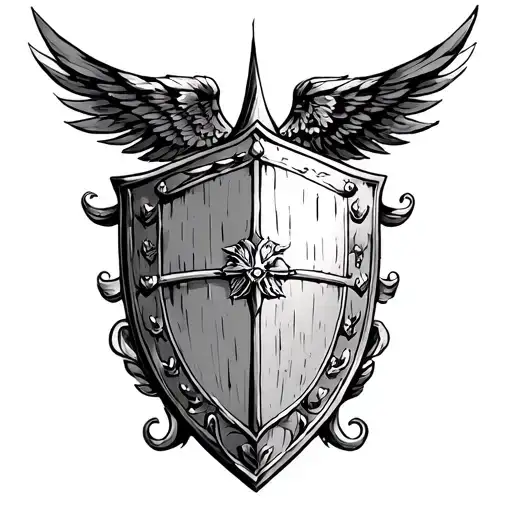 Roman shield tattoo design idea