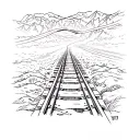 on the road to hell is a rail road track  tattoo design idea