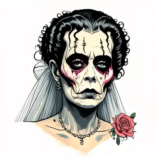 bride of frankenstein tattoo design idea