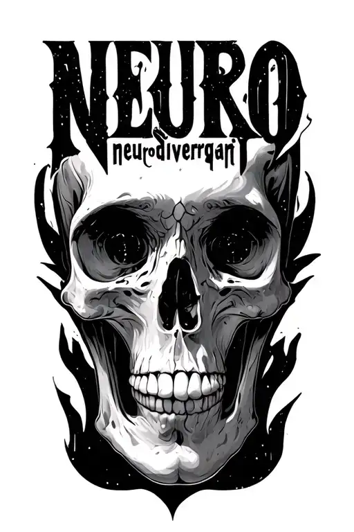 word"neurodivergant" tattoo design idea
