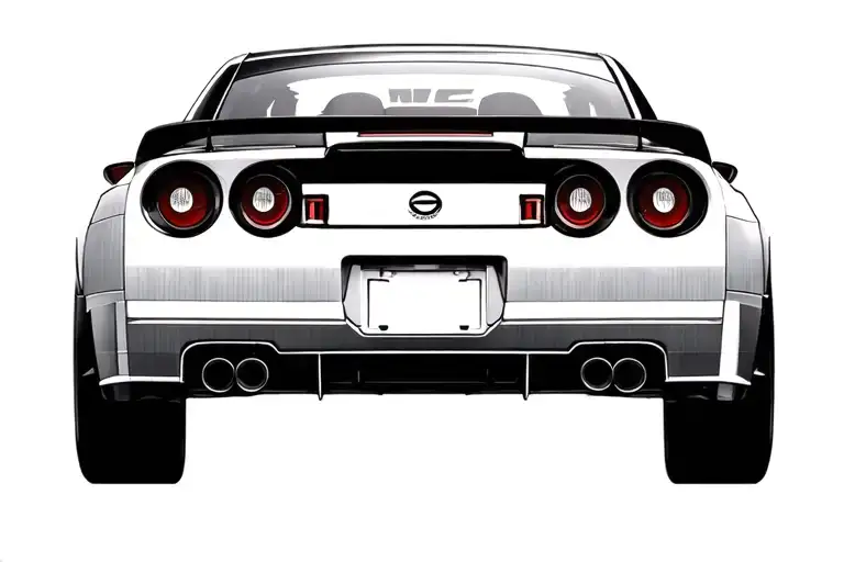 Nissan GT R32 - rear view. For the Nissan GT R32 costs Godzilla tattoo design idea