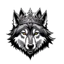 Wolf With A Crown tattoo design idea