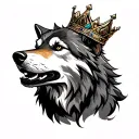 Wolf With A Crown tattoo design idea